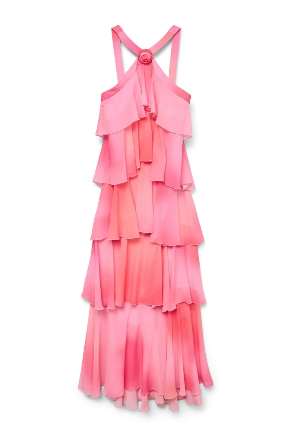 Forudbestilling - Vero Moda - Vmfelicia Sl Ruffle Maxi Dress - 4783973 Cherry Blossom Tie Dye Aop