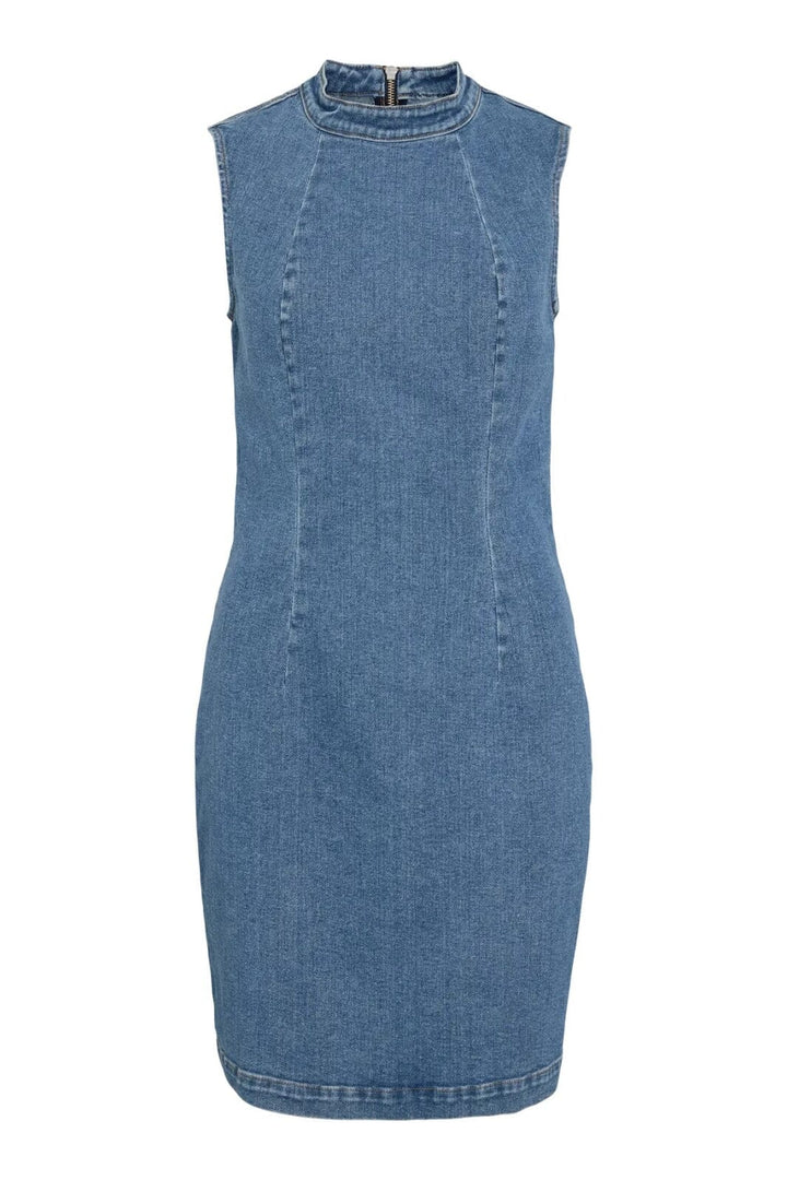 Forudbestilling - Vila - Vinona S/L Denim Dress - 4957322 Medium Blue Denim