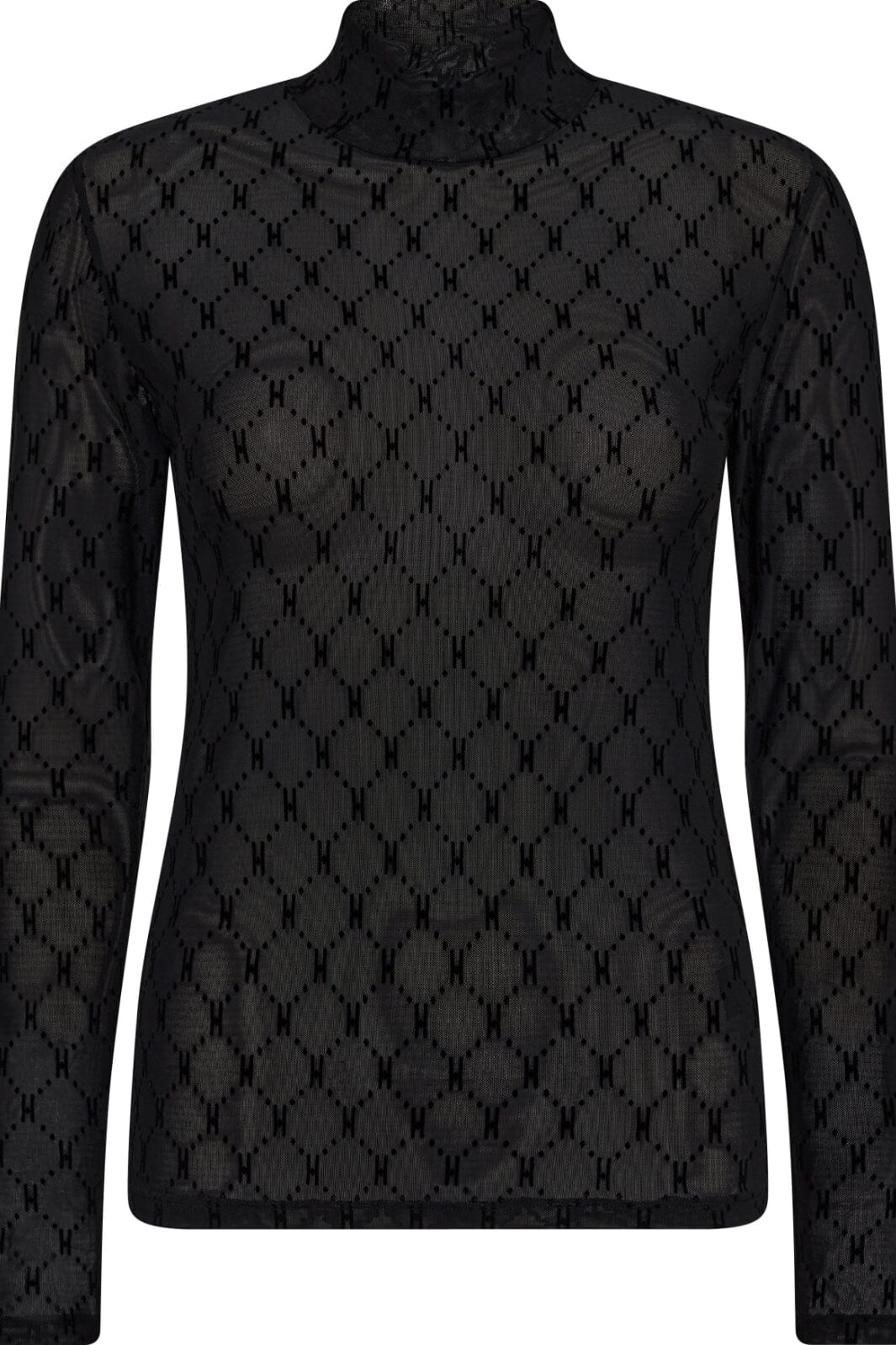 Hype The Detail - Mesh Turtle Neck 315-14 - 9 Sort Toppe