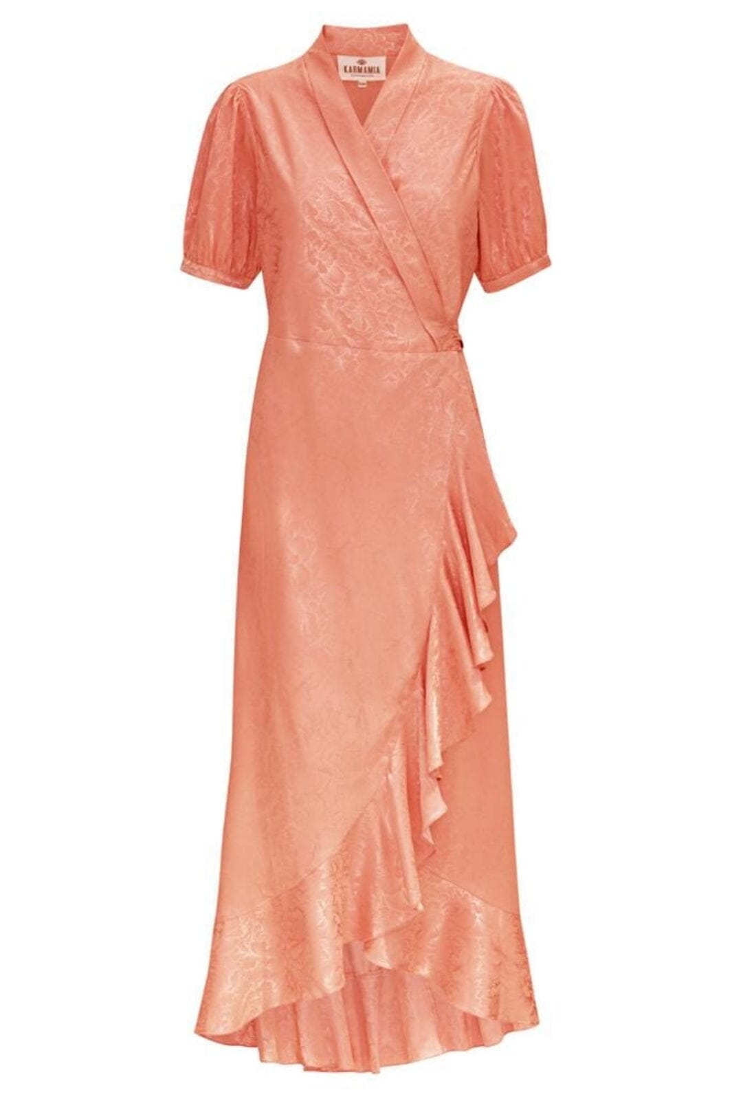 Karmamia - Iris Dress - Peach Flower Jacquard Kjoler