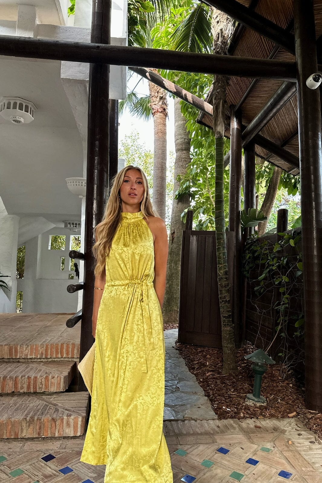 Karmamia - Layla Dress - Yellow Paisley Jacquard Kjoler