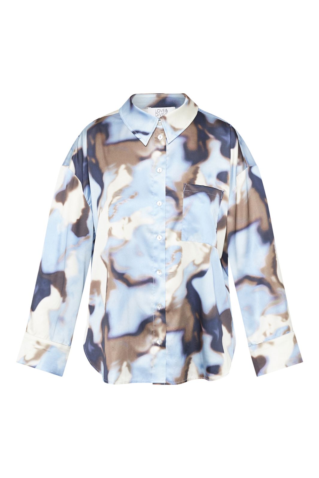Love & Divine - Love1432 19276 - 803 - Blue Waterprint Skjorter