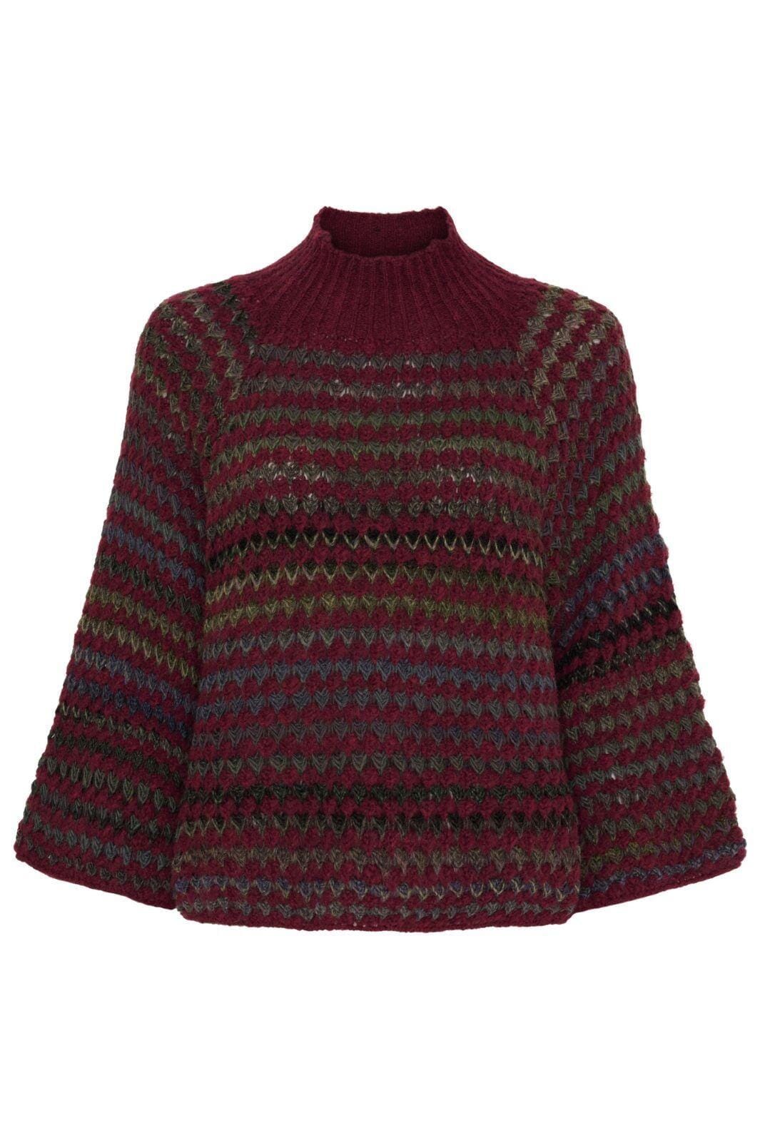 Marta Du Chateau - Mdcfatima Knit 25453 - Bordeaux Strikbluser