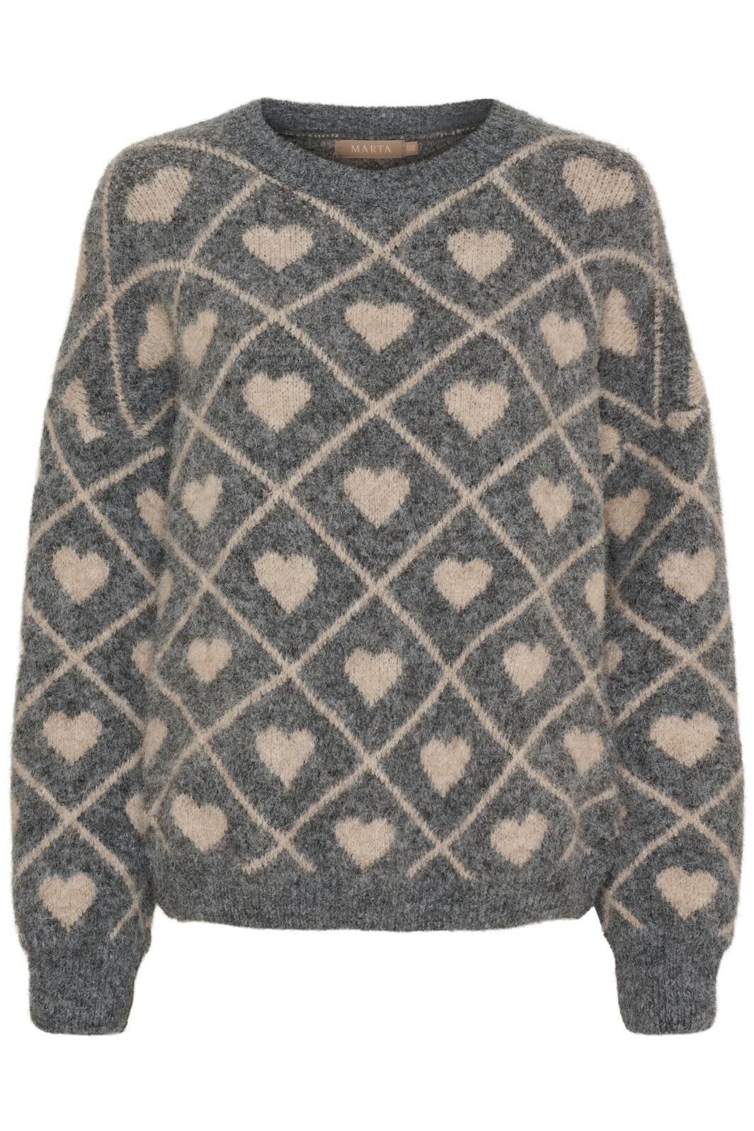 Marta Du Chateau - Mdcferay Knit 8151 - Grigio9513/Beige9504 Strikbluser