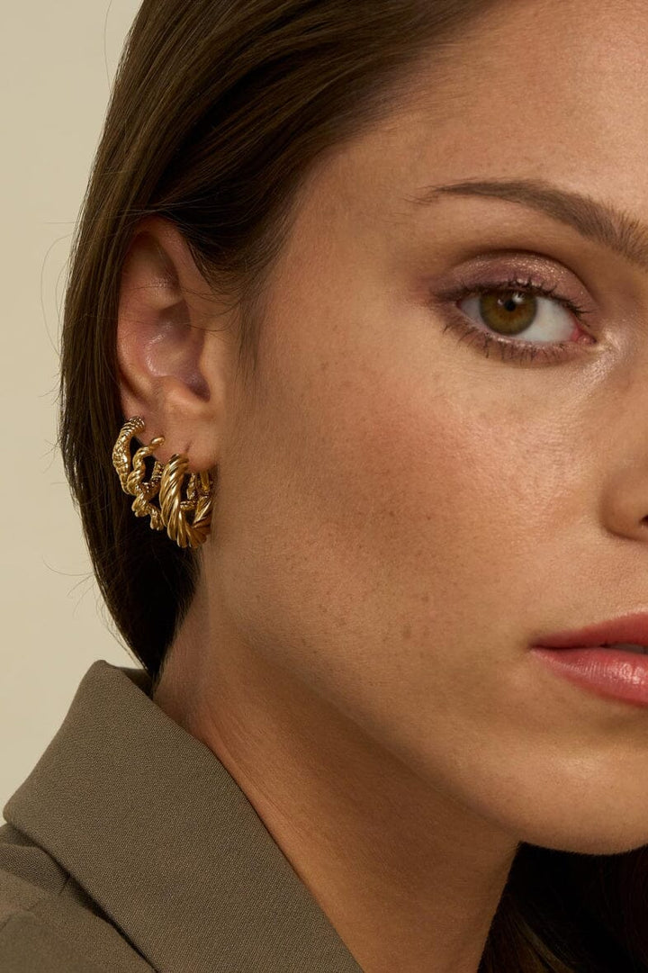 Mellow Moon - Small Abby Hoop Earrings BM0614E0480 - Forgyldt Øreringe