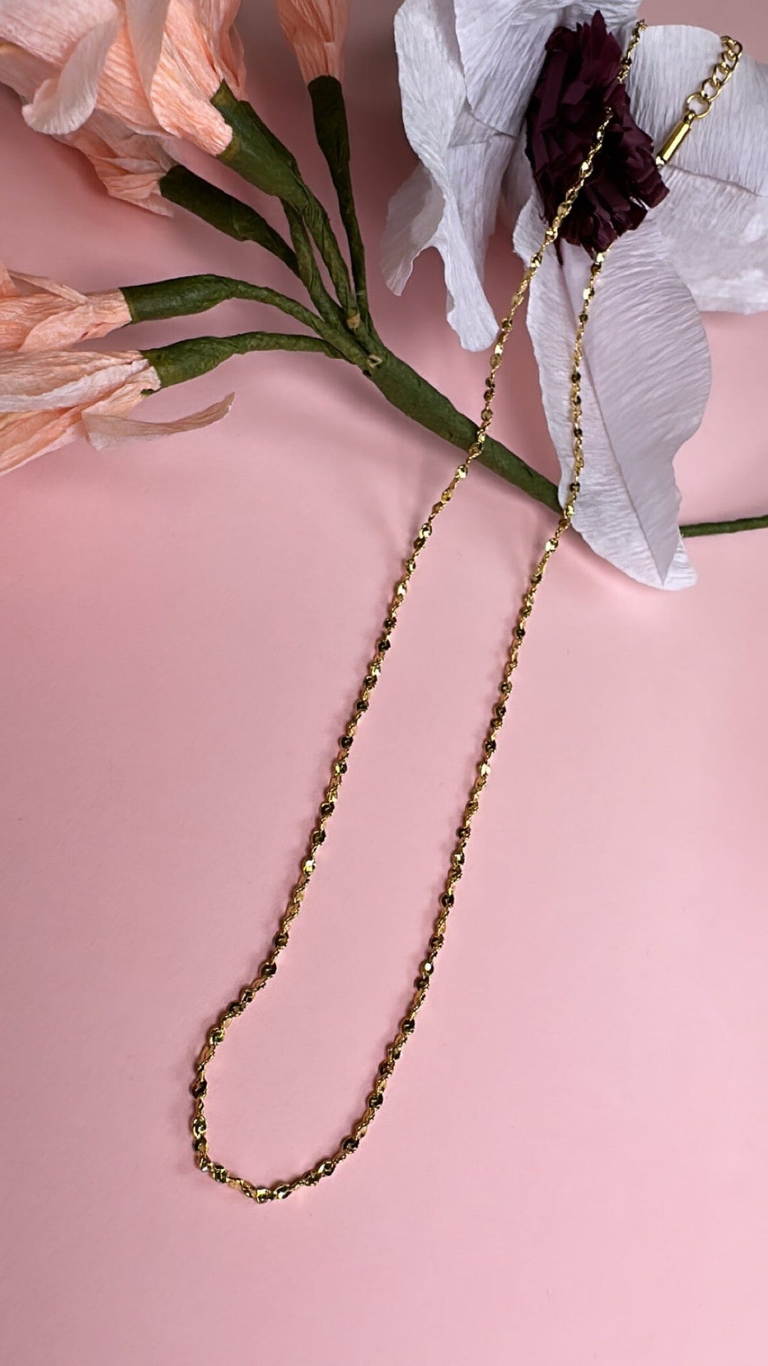 Mellow Moon - Twisted Ball Necklace - Forgyldt Halskæder