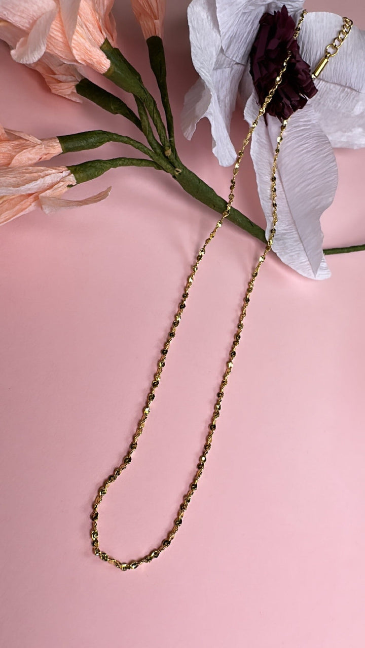 Mellow Moon - Twisted Ball Necklace - Forgyldt Halskæder