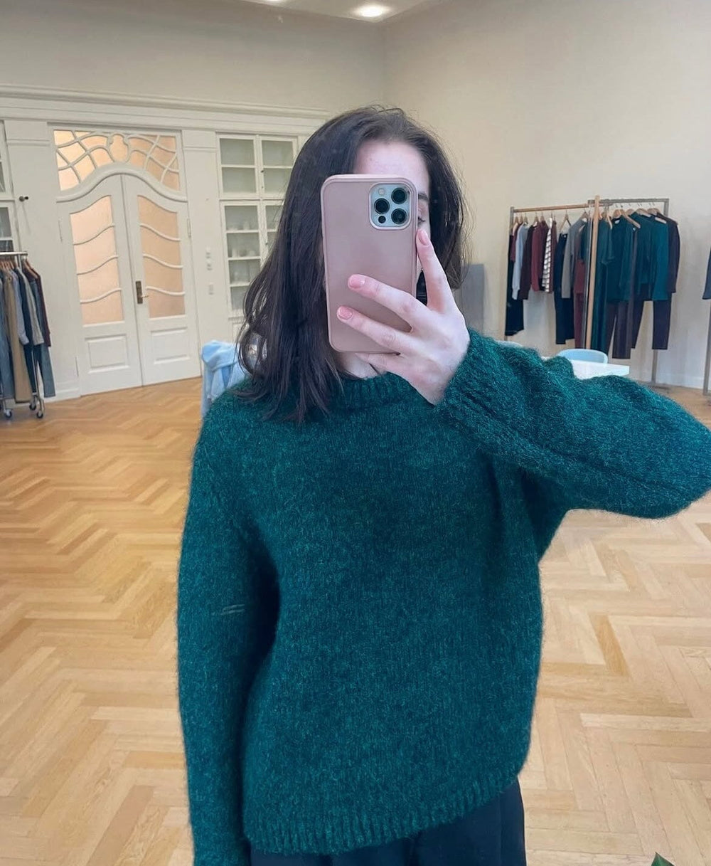 Modström - Philipmd O-Neck 58639 - 2859 - Bottle Green Strikbluser