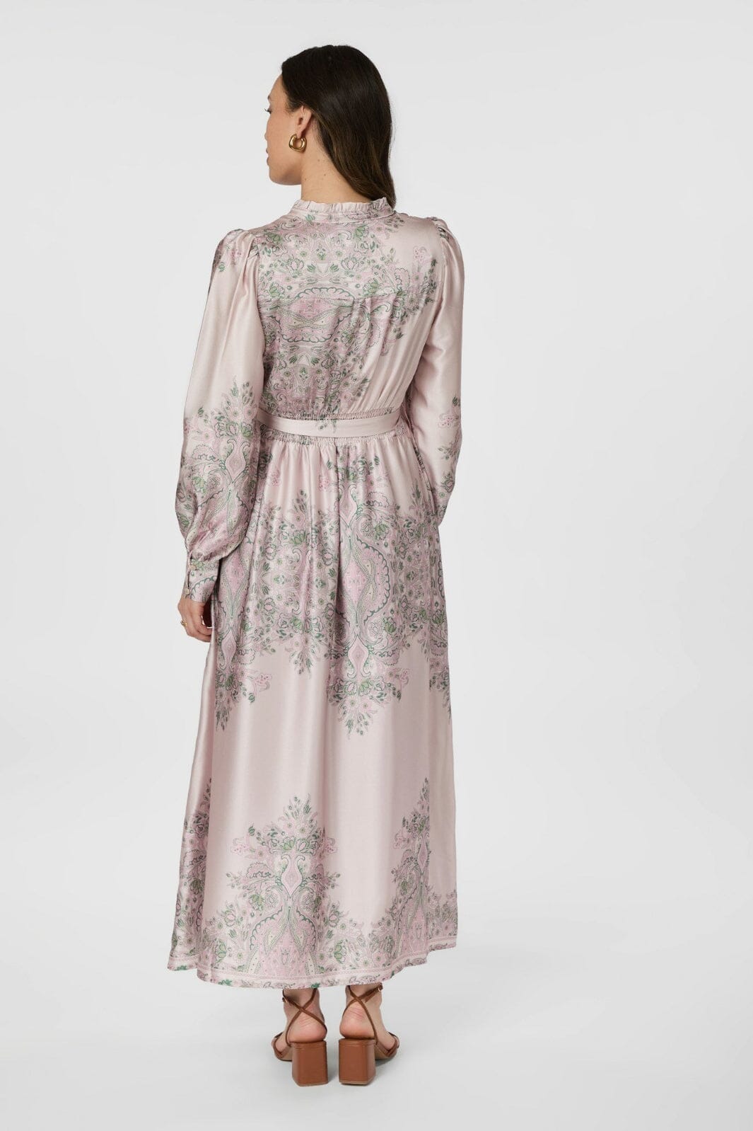 Neo Noir - Nova Paisley Border Dress 160958 - 165 - Rose