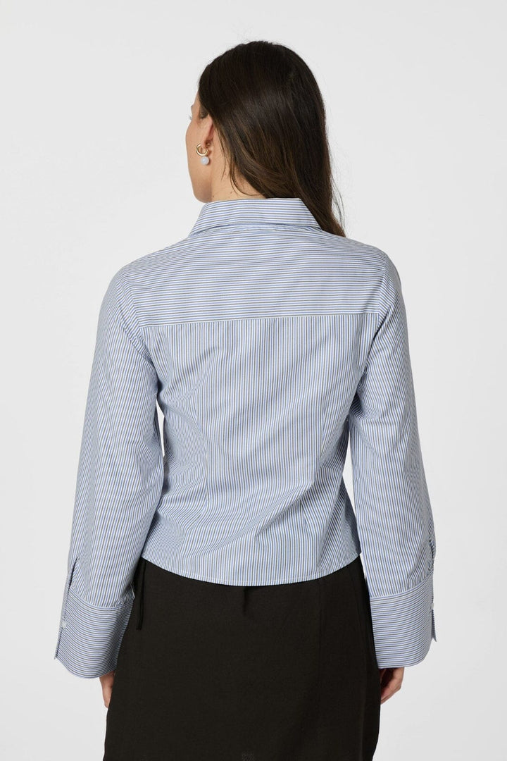 Neo Noir - Rosa Double Stripe Shirt 166145 - 145 - Light Blue