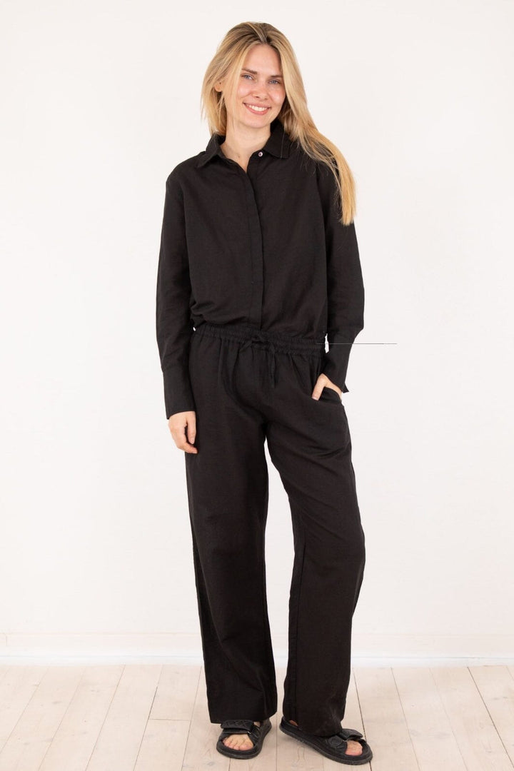 Neo Noir - Sonar Linen Pants - Black Bukser
