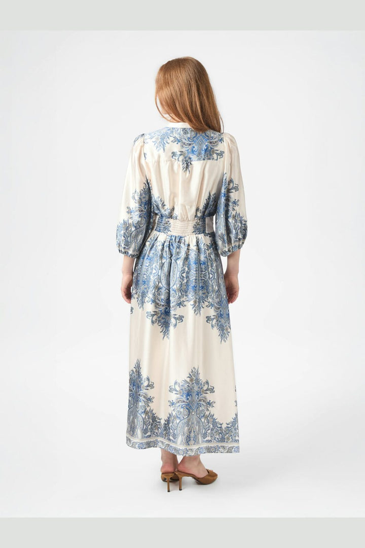 Neo Noir - Stellar Paisley Border Dress 166359 - 348 - Ash Blue