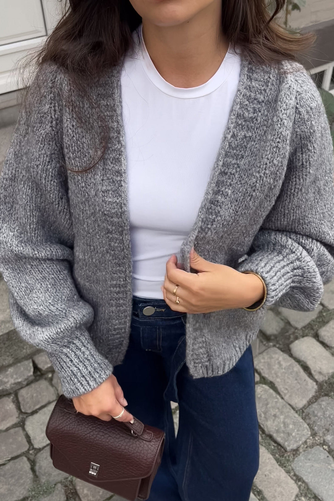 Noella - Fora Knit Cardigan - Light Grey Cardigans