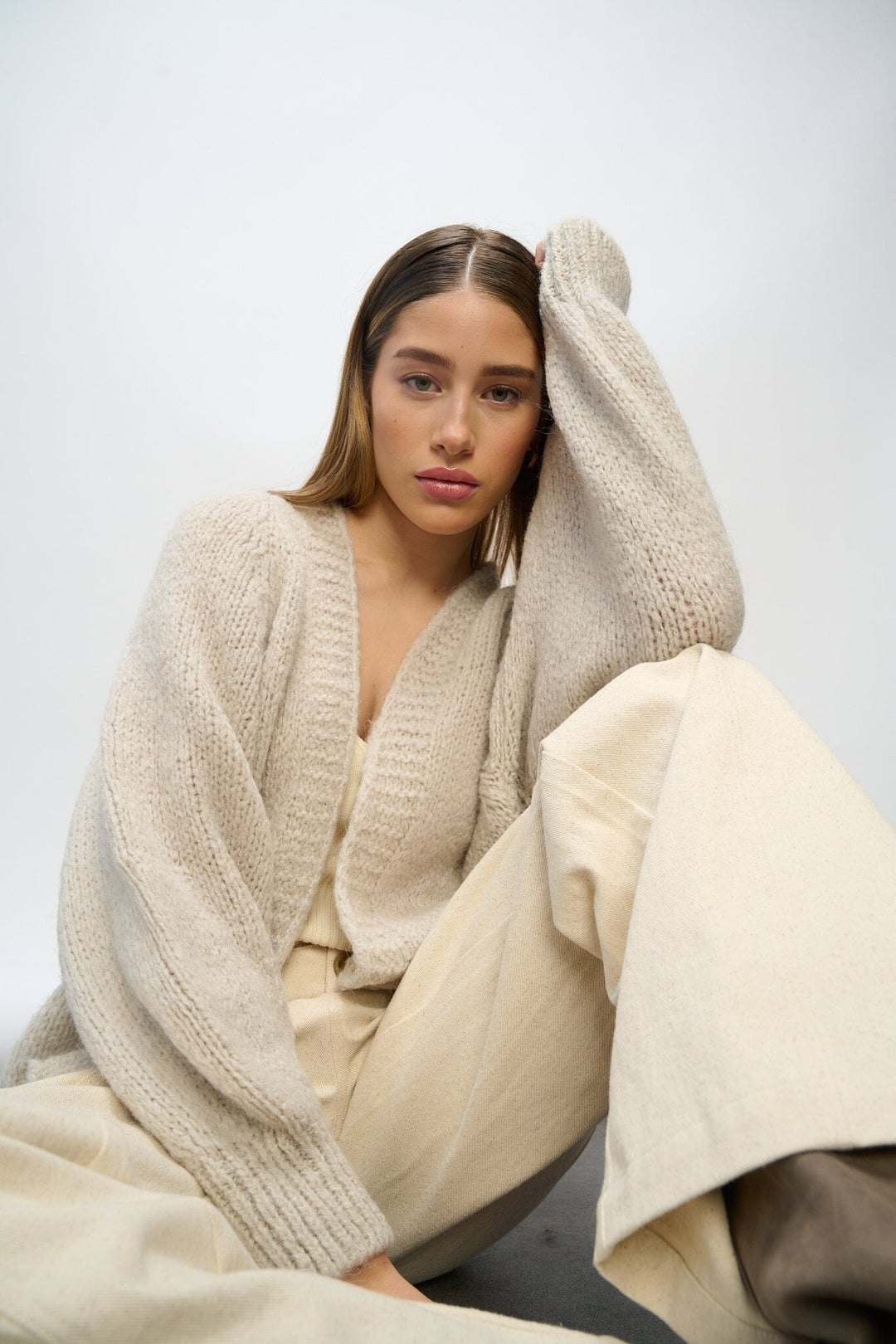 Noella - Fora Knit Cardigan - Sand Cardigans