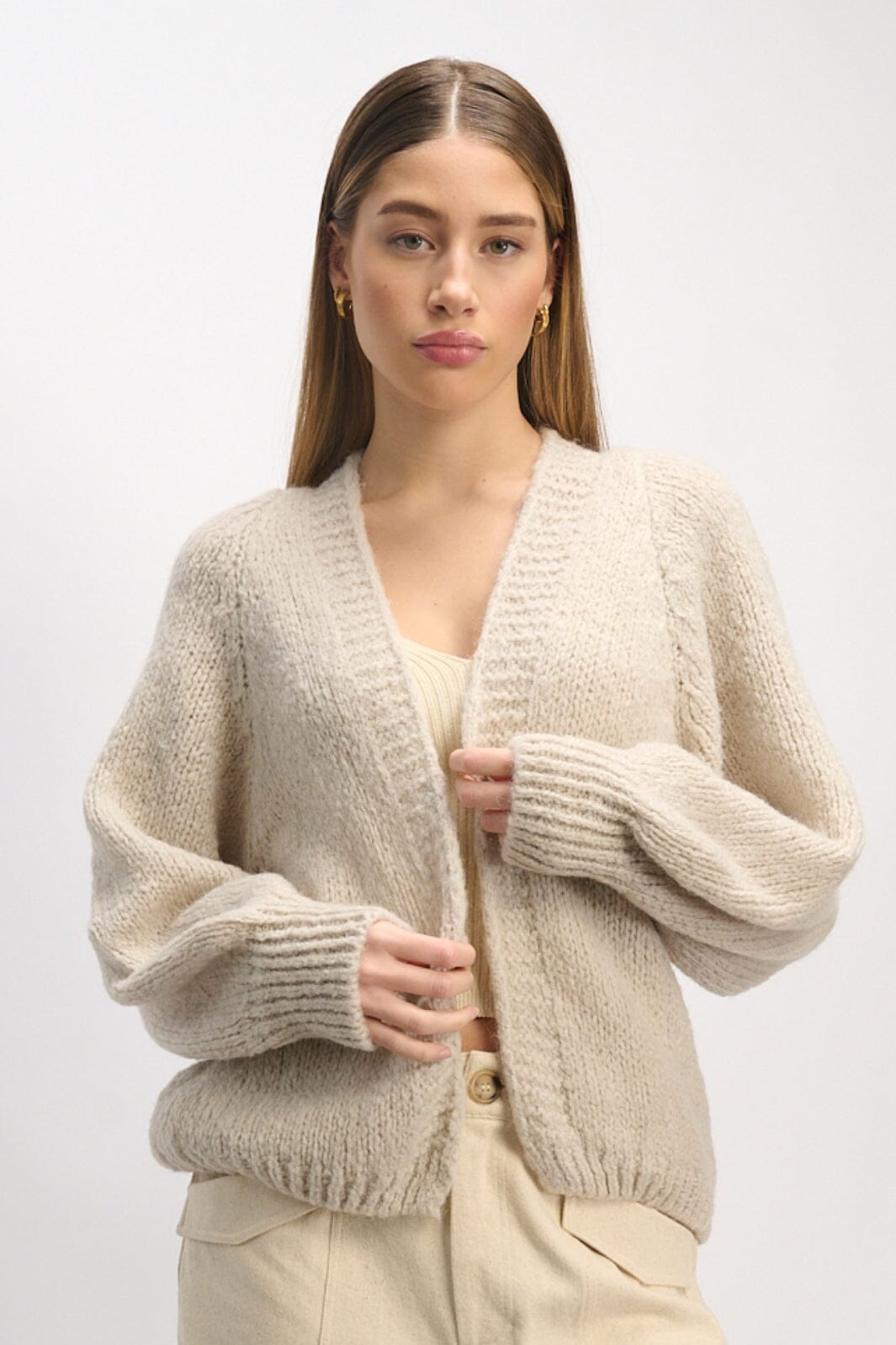 Noella - Fora Knit Cardigan - Sand Cardigans