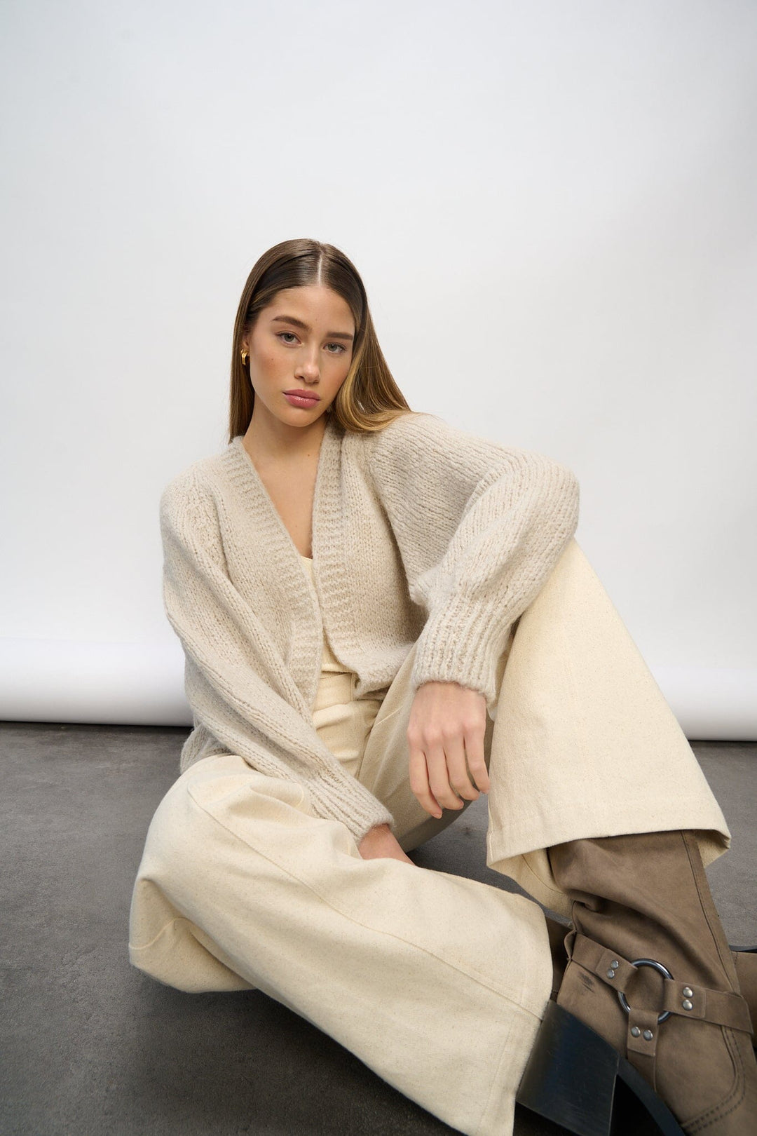 Noella - Fora Knit Cardigan - Sand Cardigans