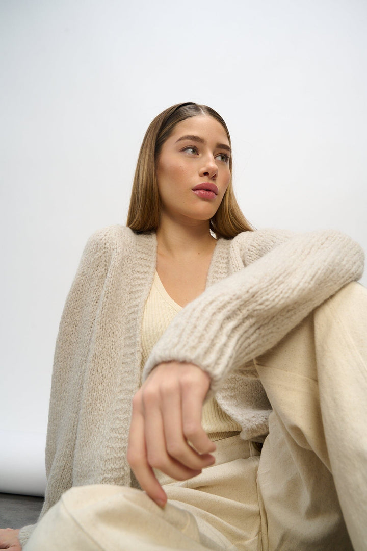 Noella - Fora Knit Cardigan - Sand Cardigans