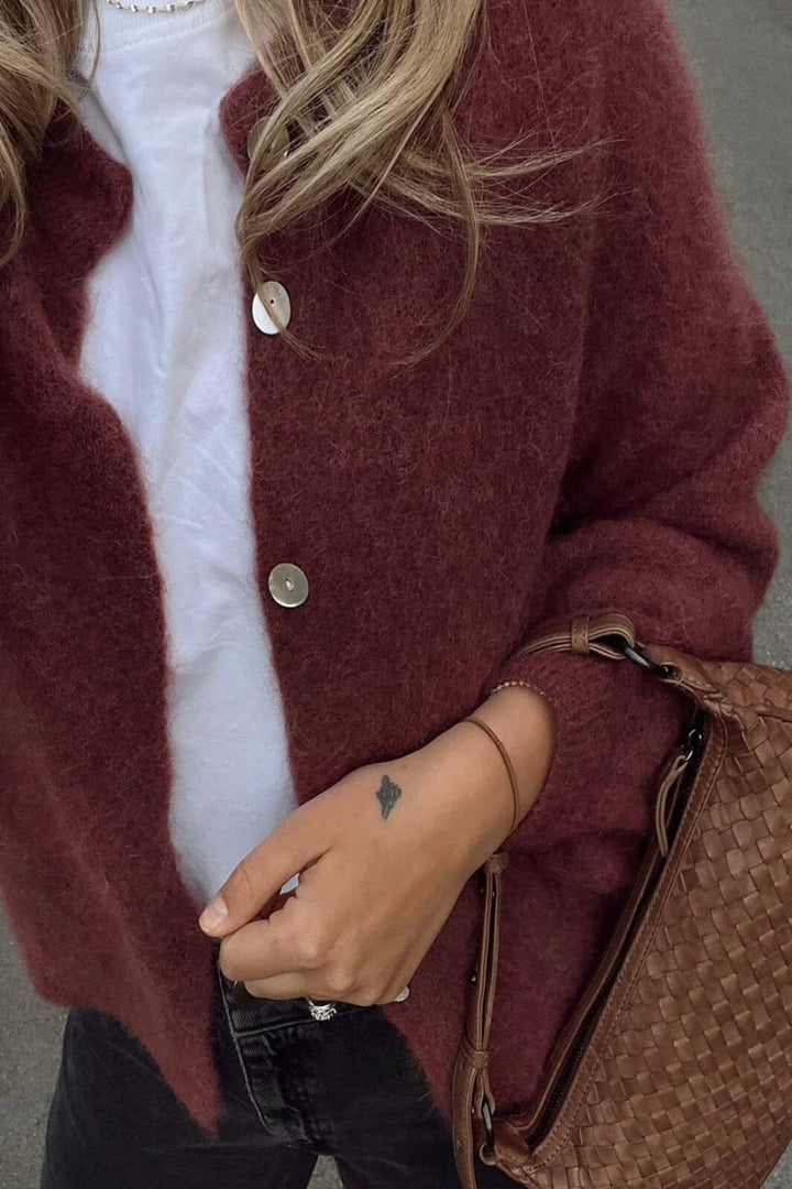 Noella - Kae Knit Cardigan 12940084 - 1285 - Rust Cardigans