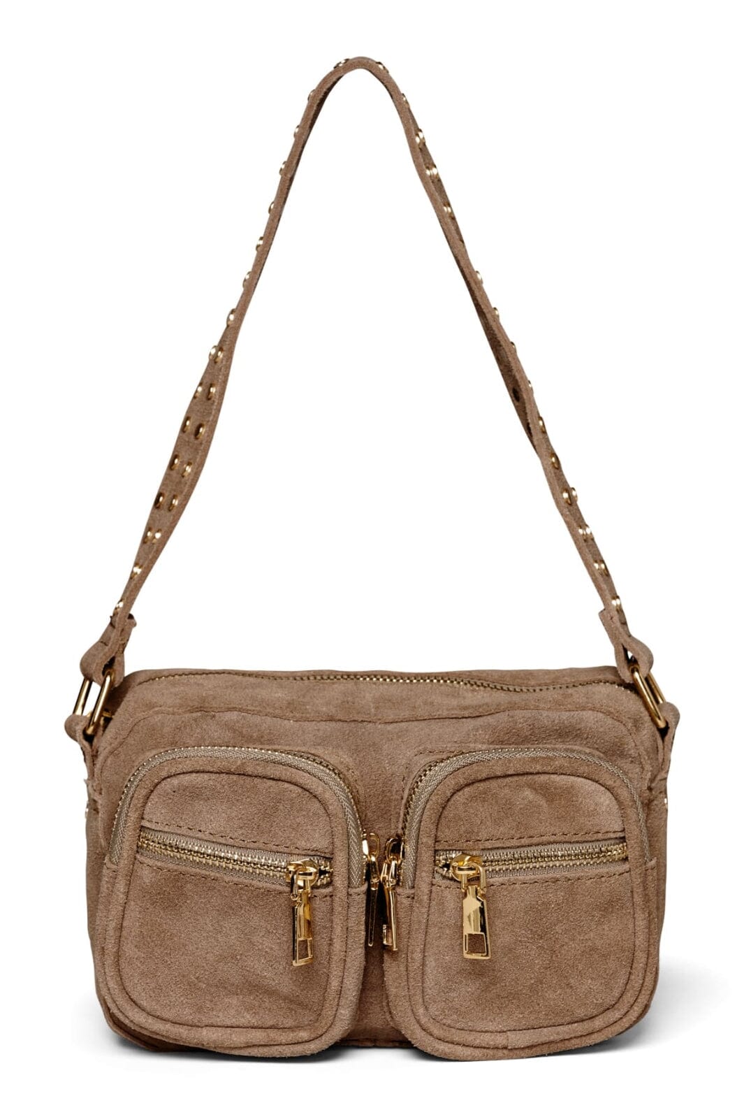 Noella - Kendra Bag Real Suede W. Gold - Taupe Tasker