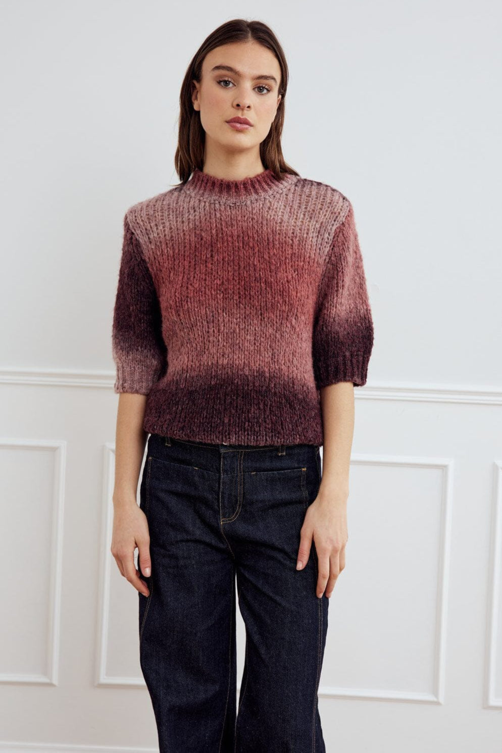 Noella - Leana Knit Top 13960001 - 1373 - Brown Red Combo