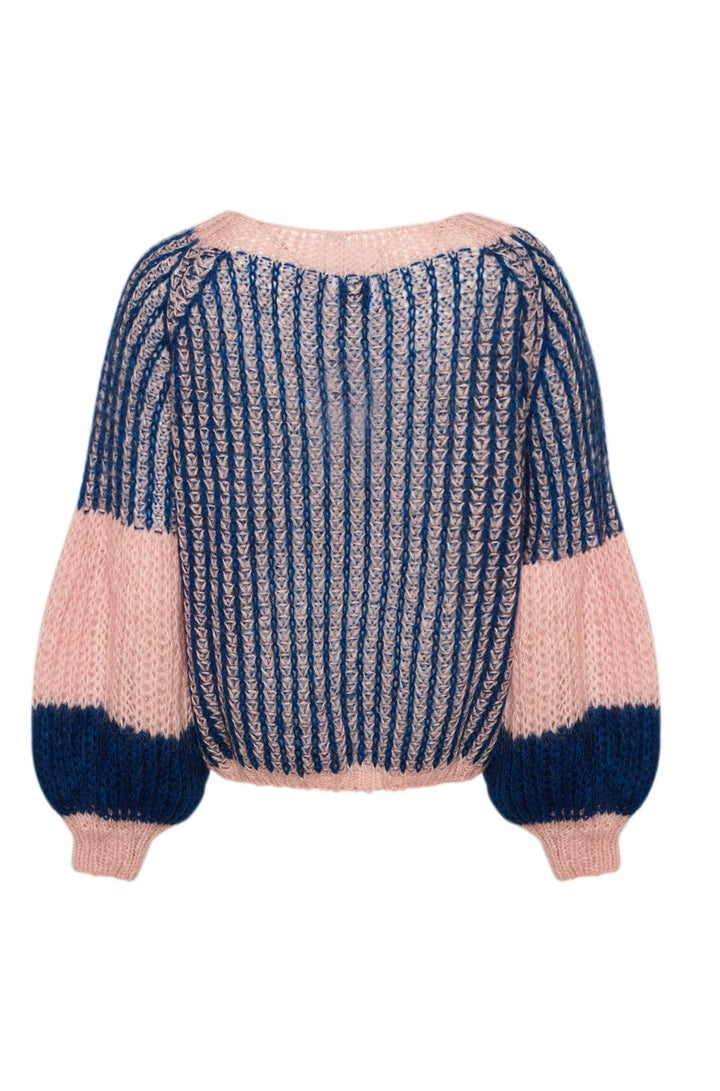 Noella - Liana Knit Cardigan - Rose/Navy Cardigans