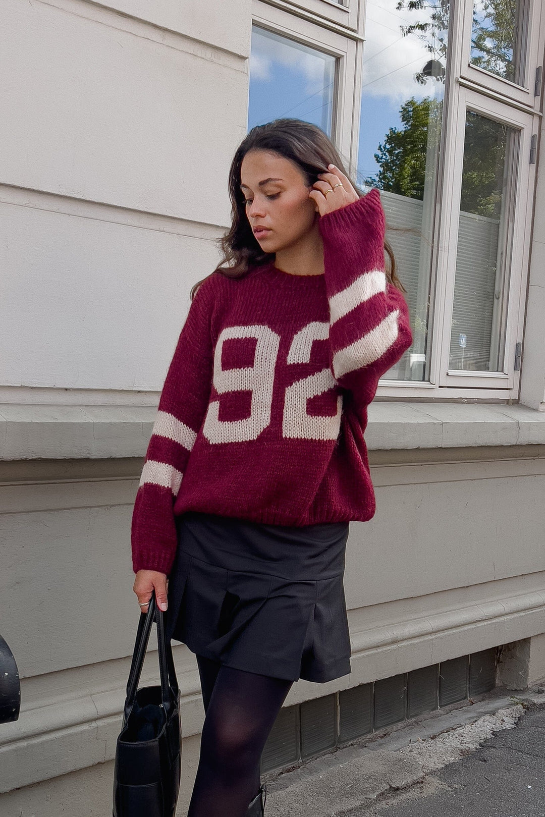 Noella - Ninety-Two Knit 13990001 - 1378 - Bordeaux Ivory Strikbluser