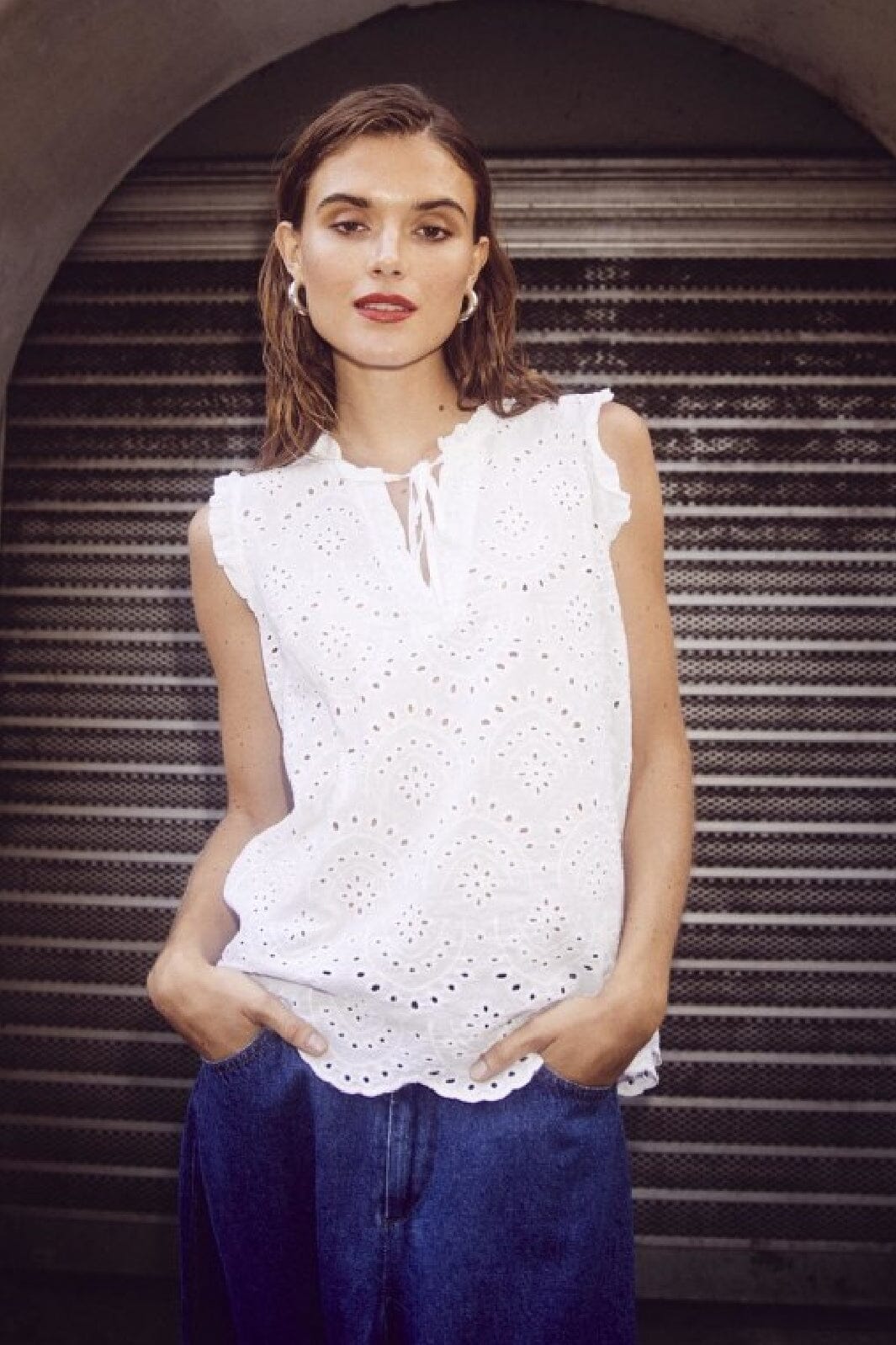 Noella - Sunny Blouse - 028 White Toppe