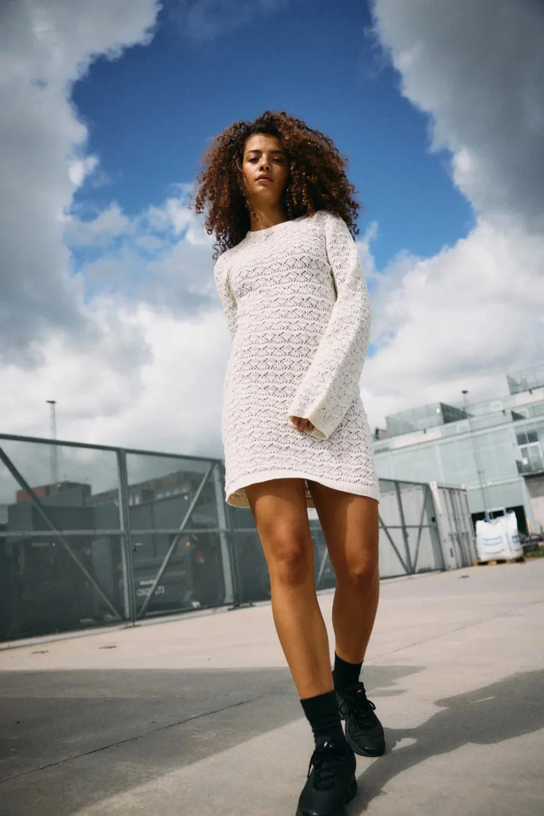 noisy may knit dress - Nmlaika L/S Flared Sleeve Fwd Homecoming Dresses With Gold