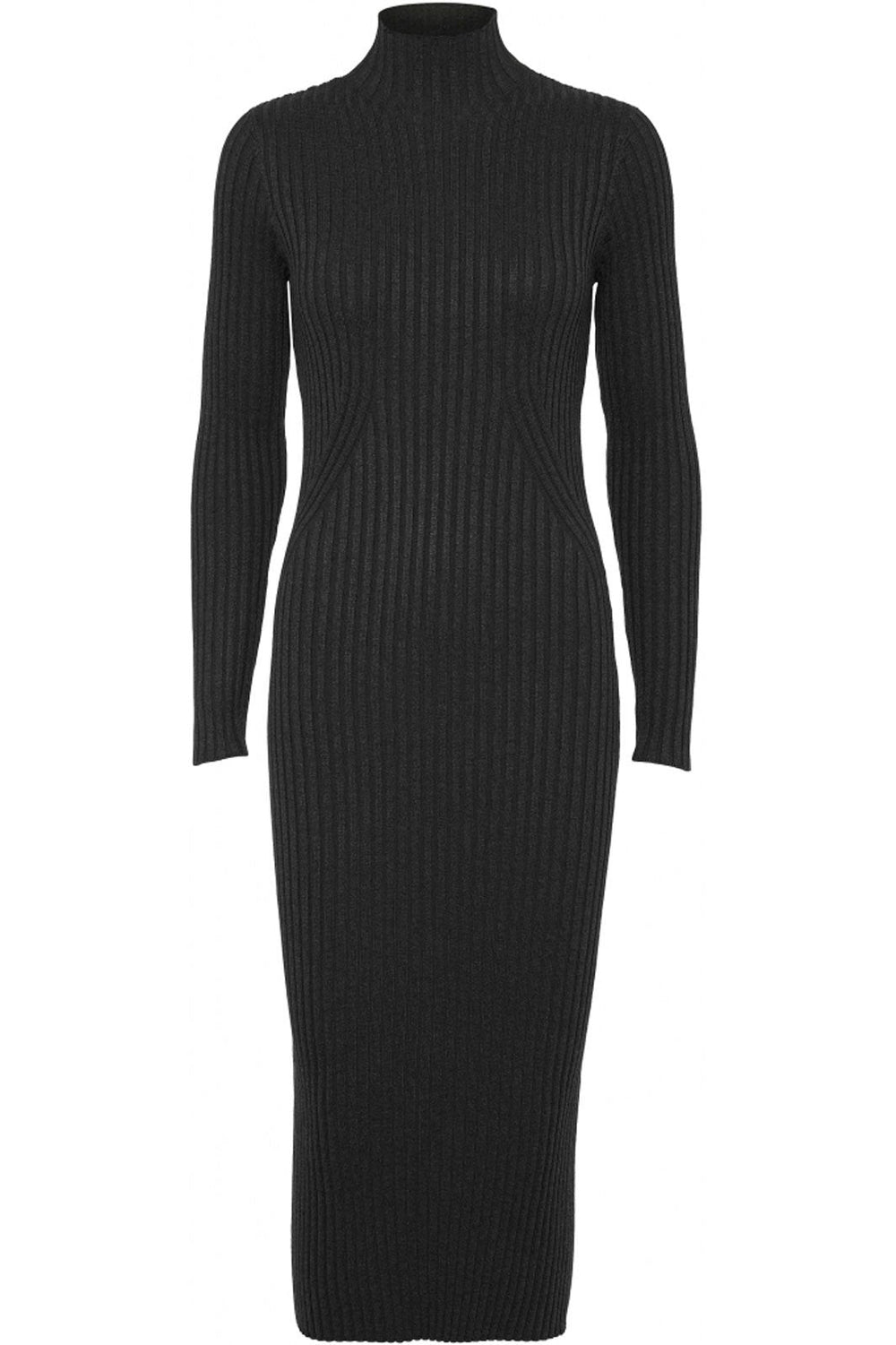 NORR - Karlina Knit Dress - Dark Grey Melange Kjoler