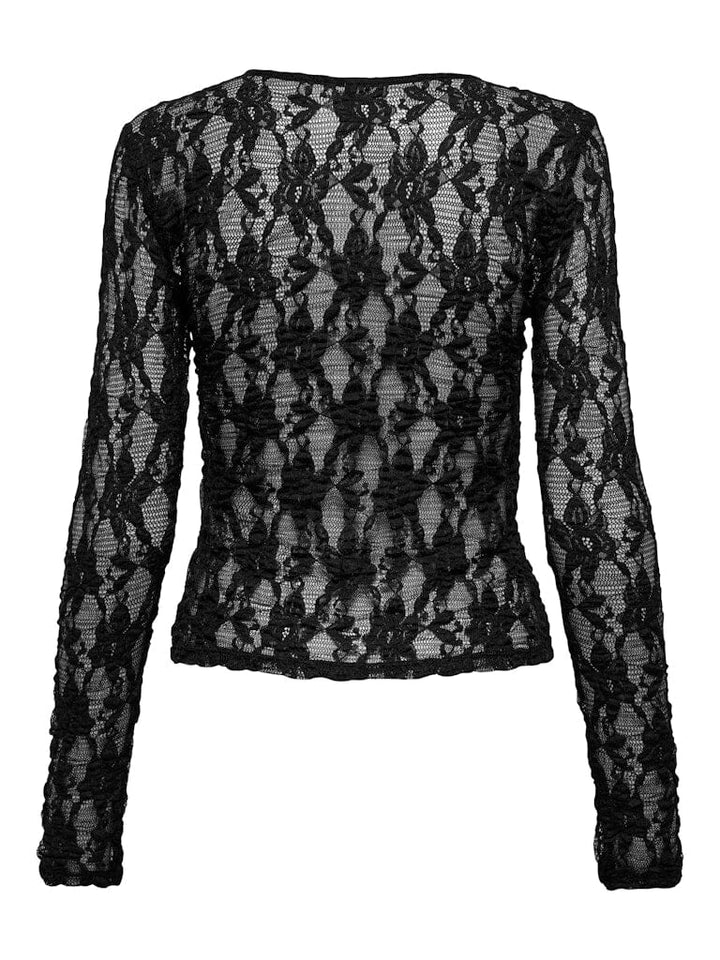 Only - Onlalba L/S Lace Top - 4957026 Black Bluser