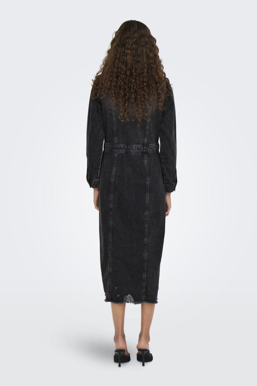 Only - Onlbroadway Ls Long Dress Red Akm - 4596262 Grey Denim Kjoler