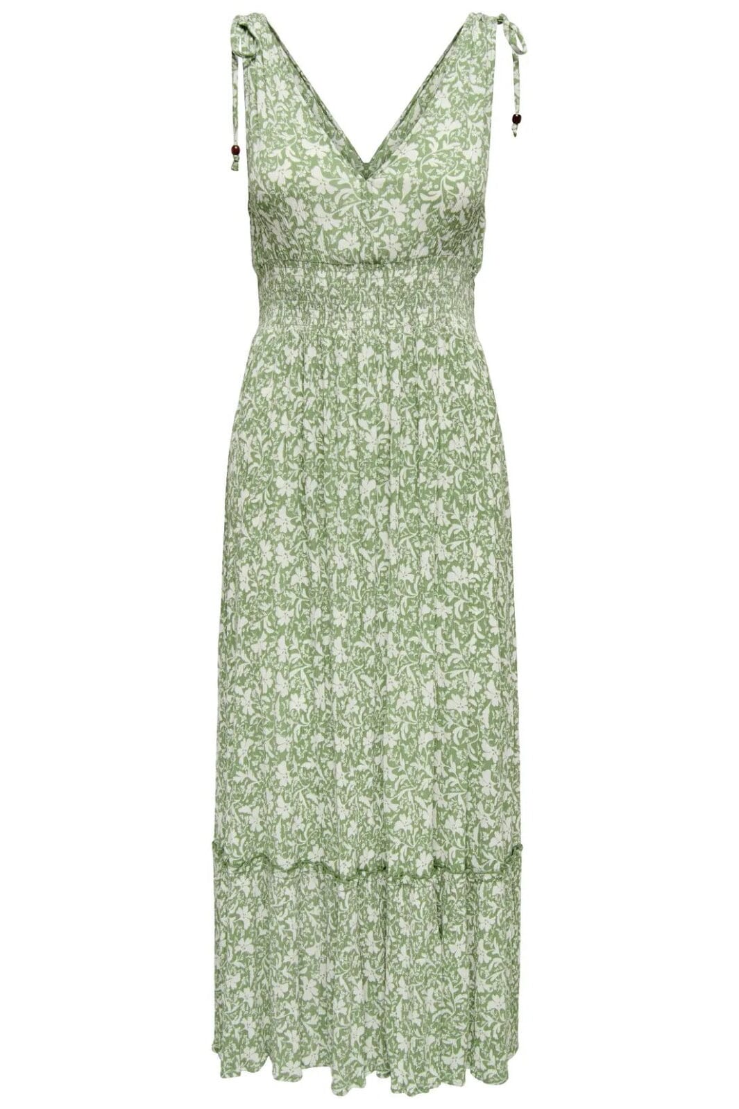 Only - Onlfernanda Life S/L Long Dress - 4865270 Hedge Green Nirra Flower Kjoler