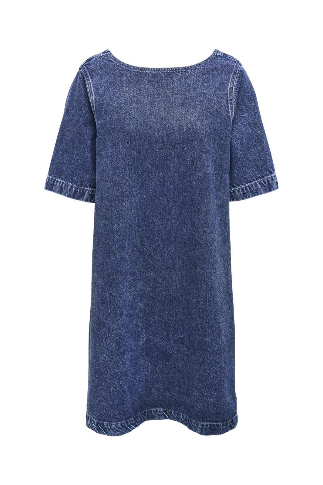Only - Onlgigi S/S A-Shape Dress Azg 15339026 - 4859944 - Medium Blue Denim
