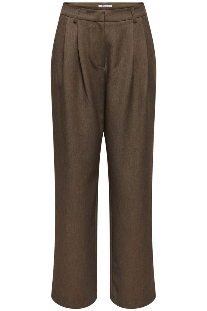 Only - Onlhattie Pleat Mel Str Pant Tlr 15304707 - 4757942 - Slate Black Melange Bukser