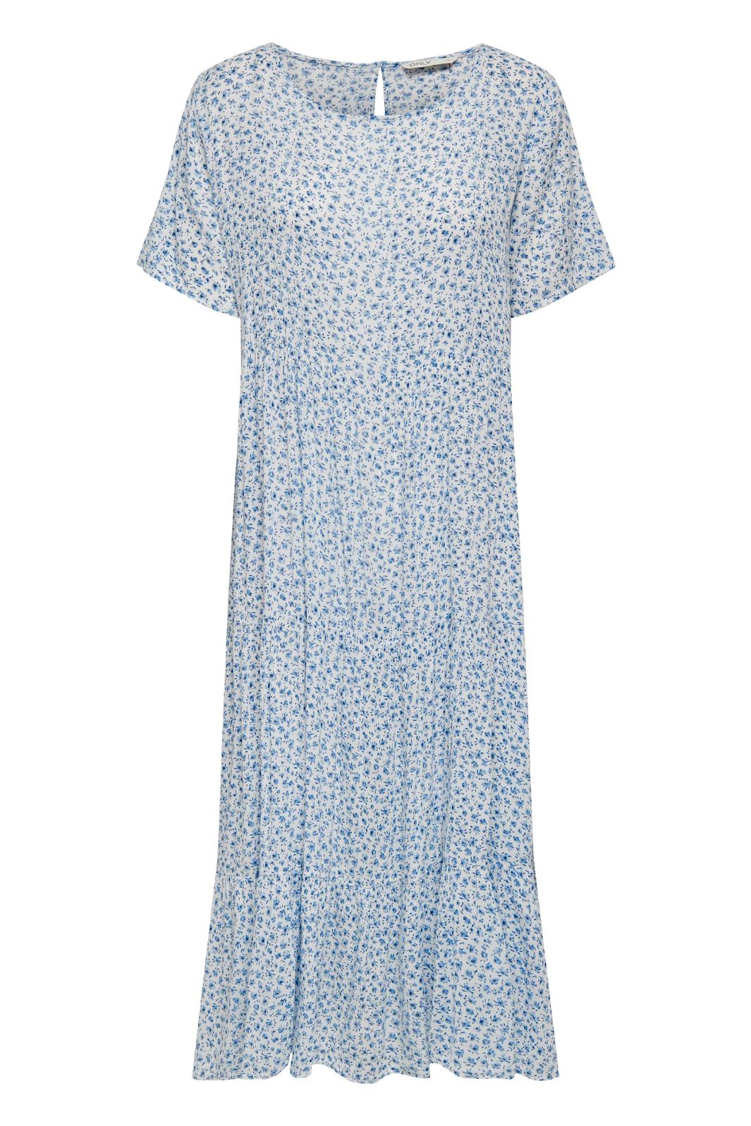 Only - Onlmaya Life S/S Dress - 4499511 Cloud Dancer Johanne Blue Ditsy Kjoler