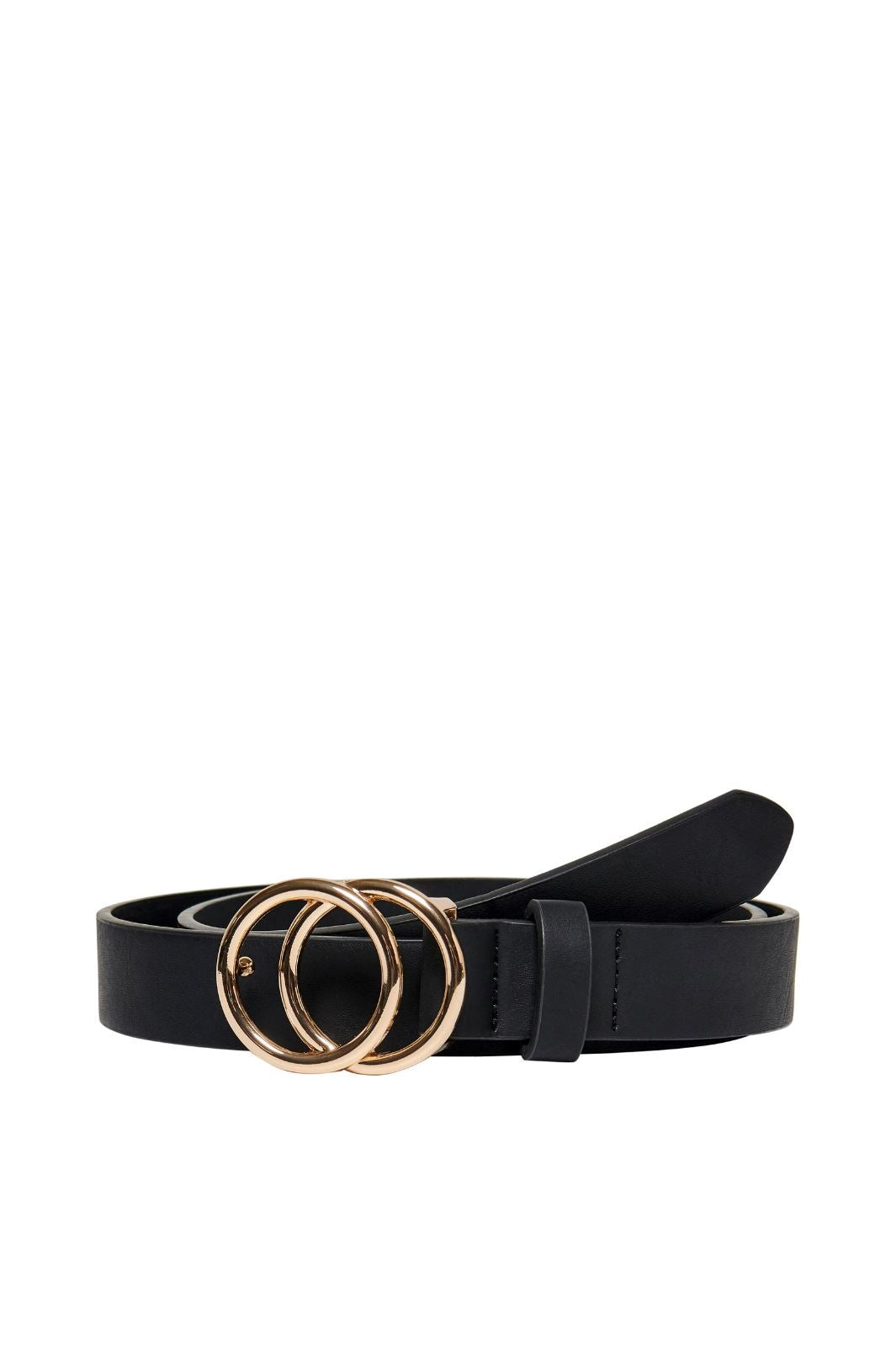 Only - Onlrasmi Faux Leather Jeans Belt - 3310097 Black Black/ Shiny Gold Buckle Bælter
