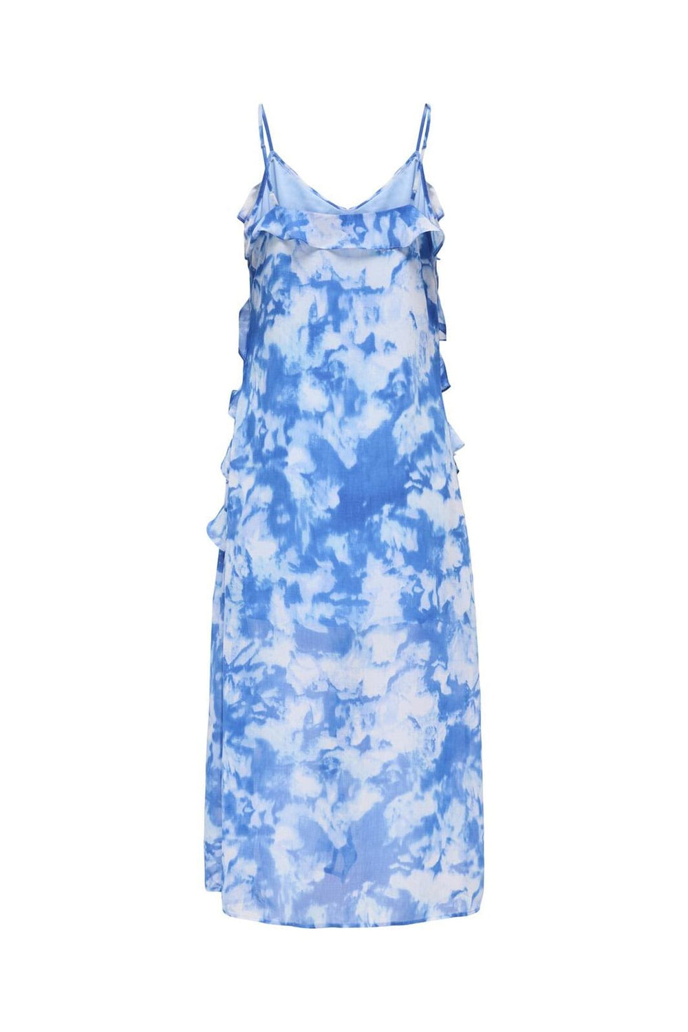 Only - Onlsine Life Strap Frill Long Dress - 4884894 Blissful Blue Sine Grafic