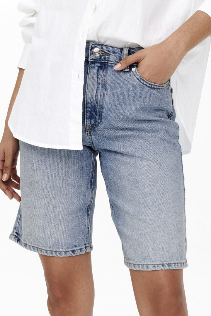 Only - Onlsonny hw wide dnm shorts - Light Blue Denim Shorts