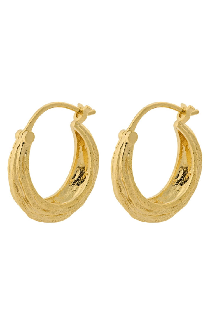 Pernille Corydon Jewellery - Small Coastline Øreringe Size 16 Mm - Gold Plated Øreringe