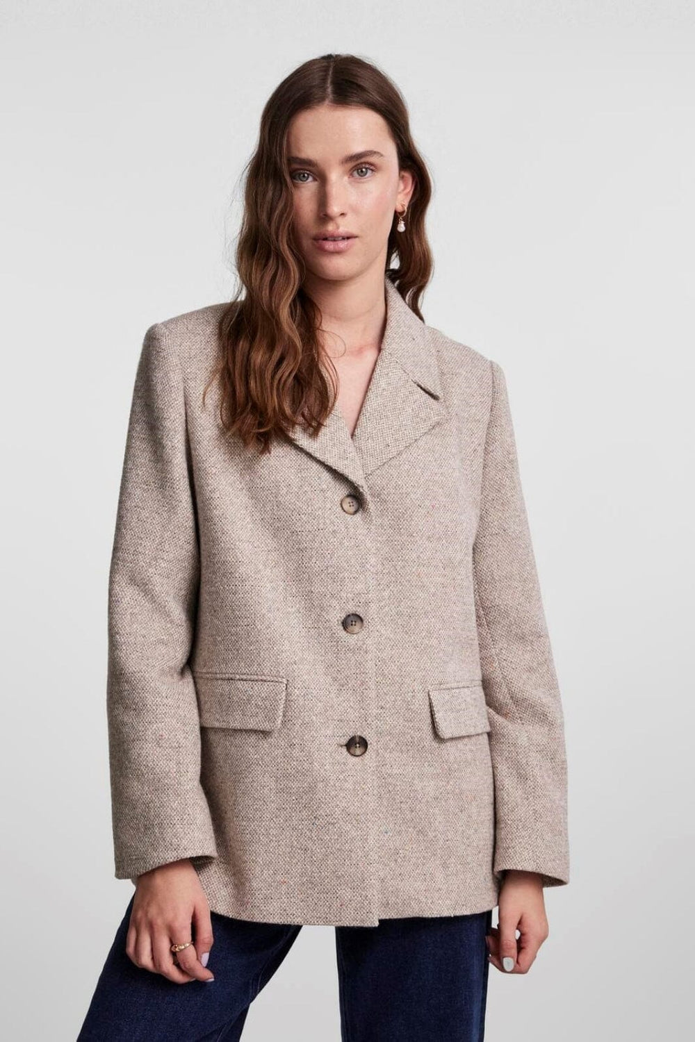 Pieces - Pcjudo Blazer Jacket - 4312391 Light Grey Melange Blazere