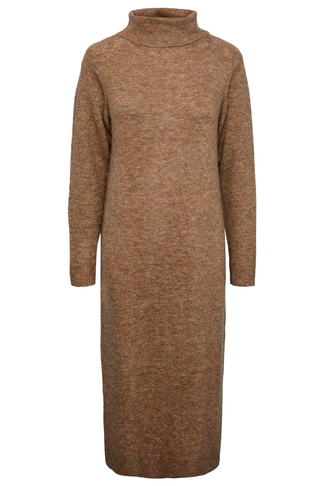 Pieces - PcJuliana Ls Rollneck Knit Dress Noos Bc - Fossil Kjoler