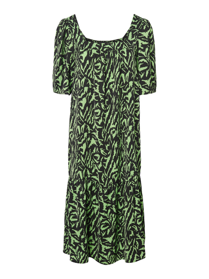 Pieces, Pclonse Ss Midi Dress, Black GREEN