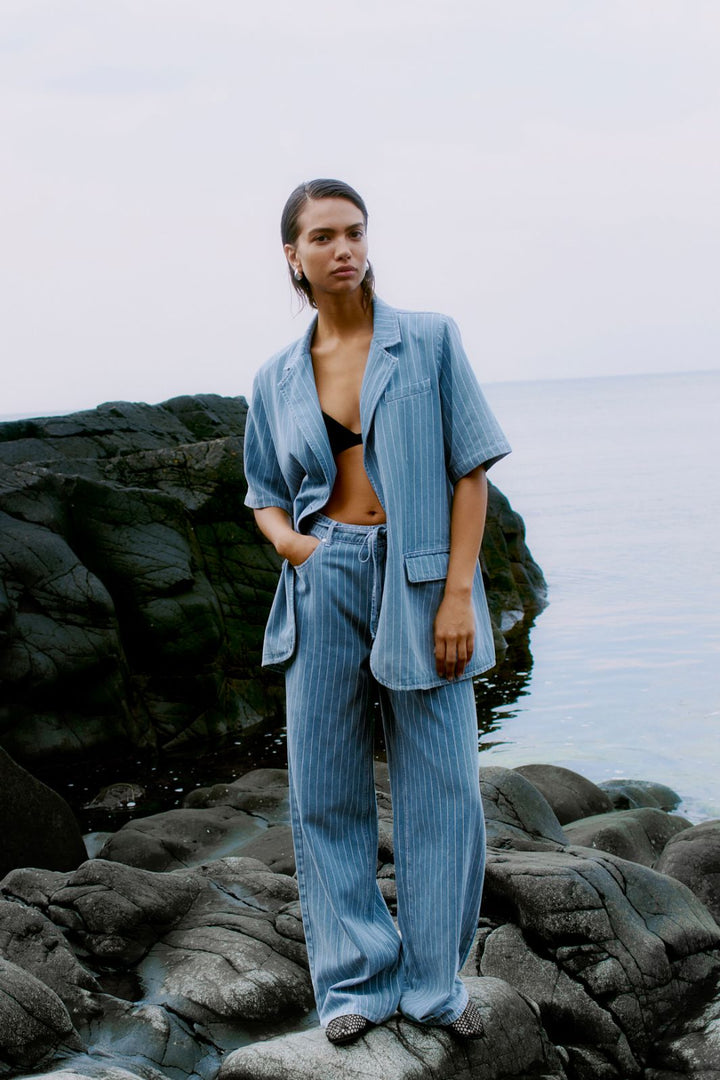 Second Female - Layne SS Blazer 59762 - Light blue denim 5996 Blazere