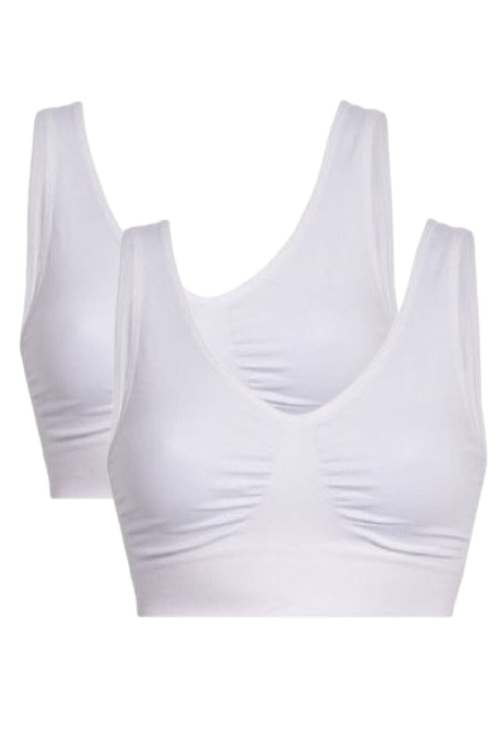 Soft basic - Soffi Bra top wide strap 2 pak - white BH