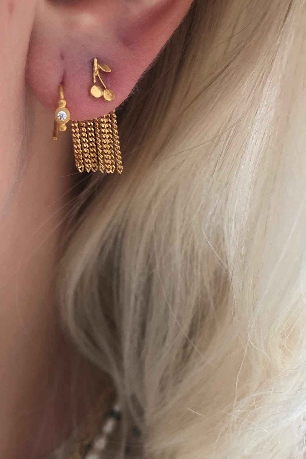 Stine A - Petit Bon-Bon White Zircon Earring - 1005-02-S-White Øreringe