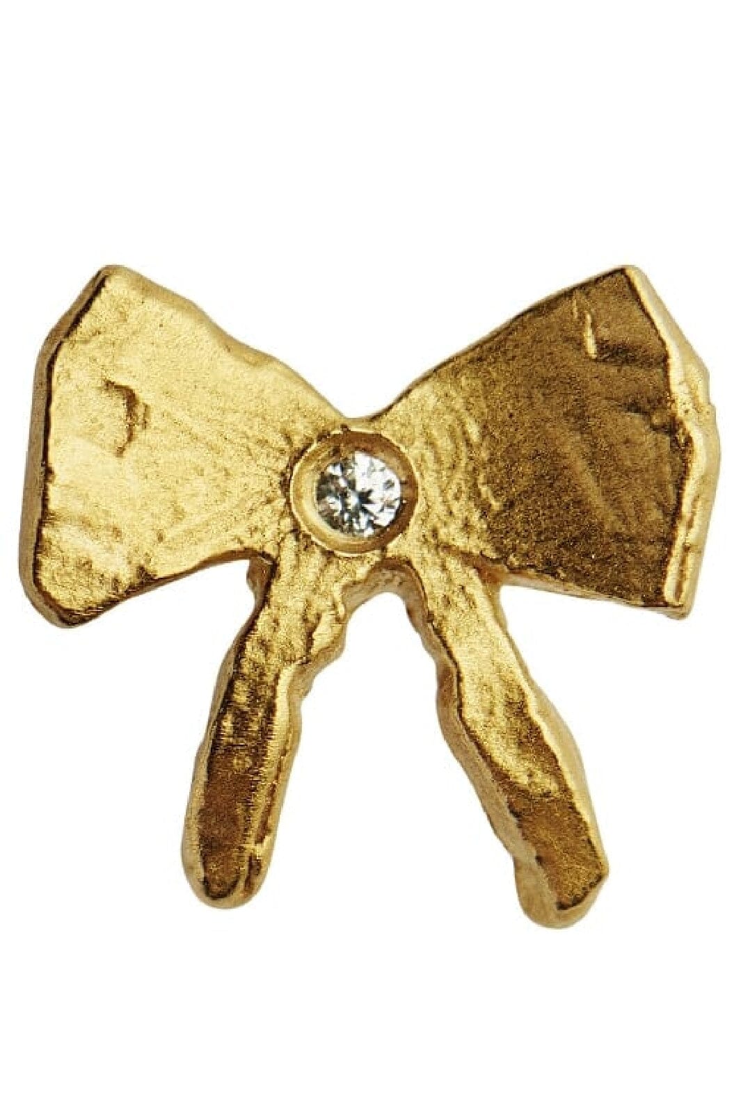 Stine A - Petit Bow Earring With Stone - Single - 1344-02-S Øreringe