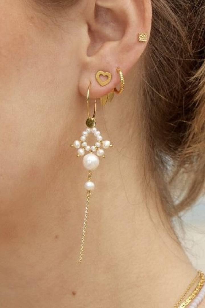 Stine A - Petit Tinsel Creol Earring Gold - 1094-02-S Øreringe