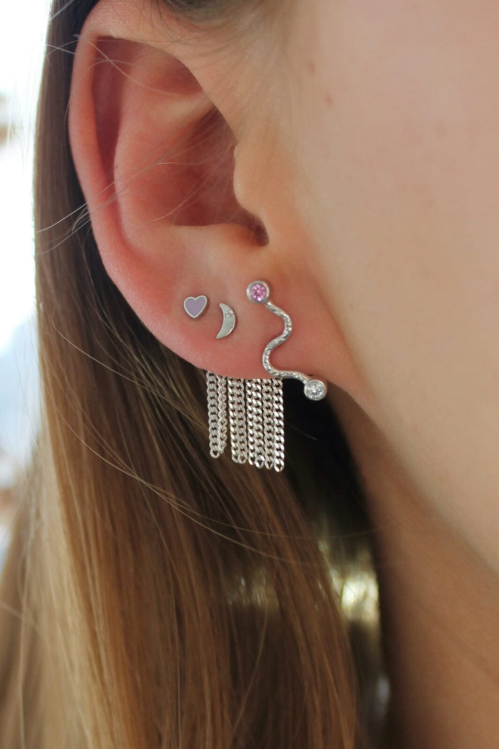 Stine A - Tout Petit Bella Moon Earring Silver - 1280-00-S Øreringe