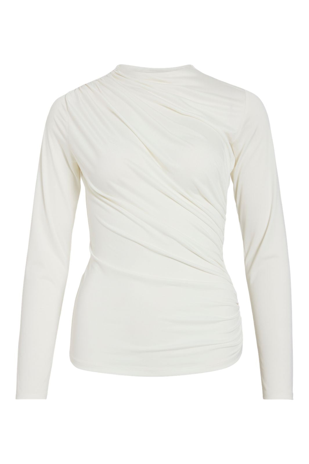 Vila - Vizurna Funnelneck L/S Top/R - 4864247 Cloud Dancer