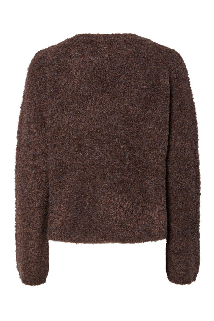 YAS - Yasplyra Ls Knit Cardigan - 4909713 Chocolate Brown